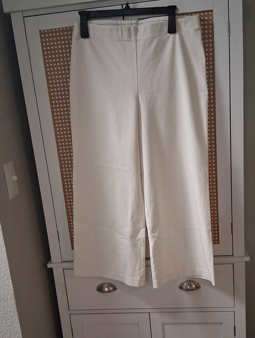 Fifteen Twenty Cream Cropped Wide-Leg Pants
